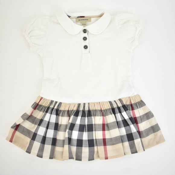 Burberry Other - BURBERRY White/Beige Nova Check Short Sleeve Dress